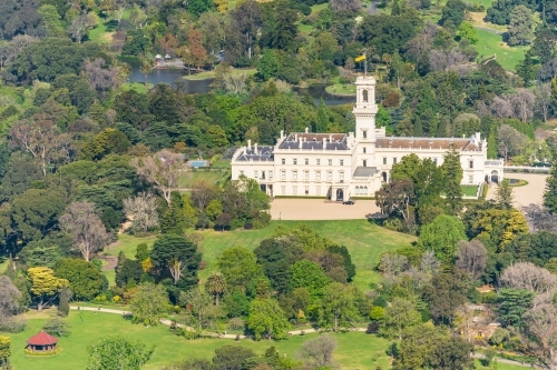 Aerial view of Government House in Melbourne