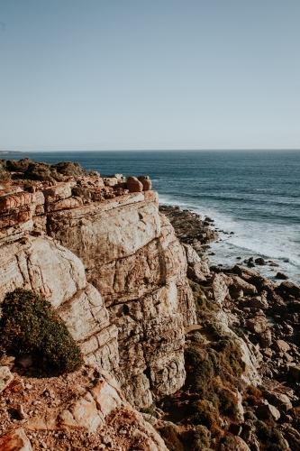 Coastal cliff in sunlight