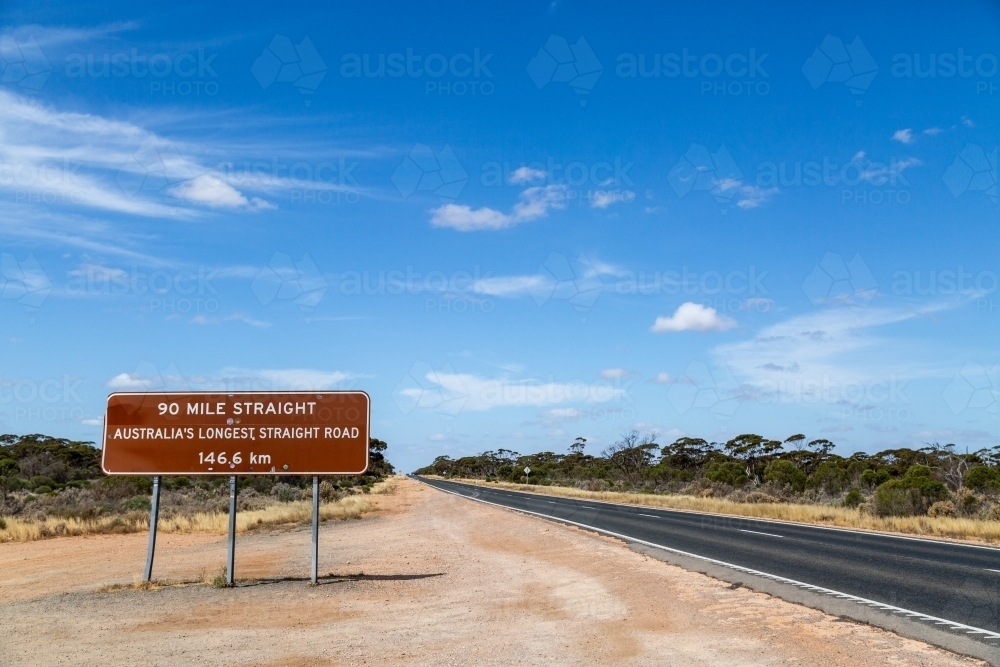 Image of 90 Mile Straight on the Eyre Highway on the Nullarbor ...