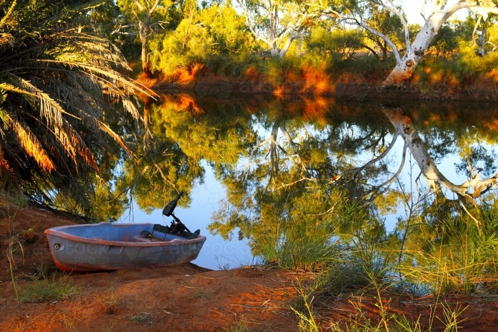 A billabong in the Pilbara region of Western Australia - Australian Stock Image