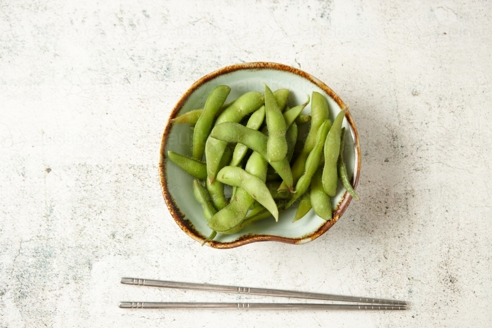 A bowl of edamame - Australian Stock Image