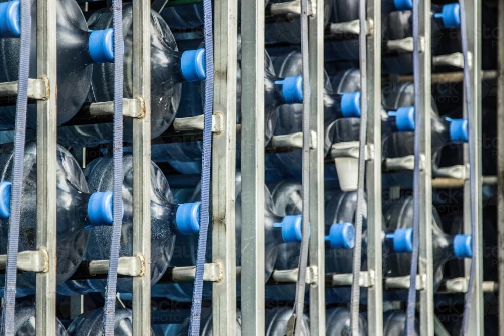 A van full of large bottles of water - Australian Stock Image