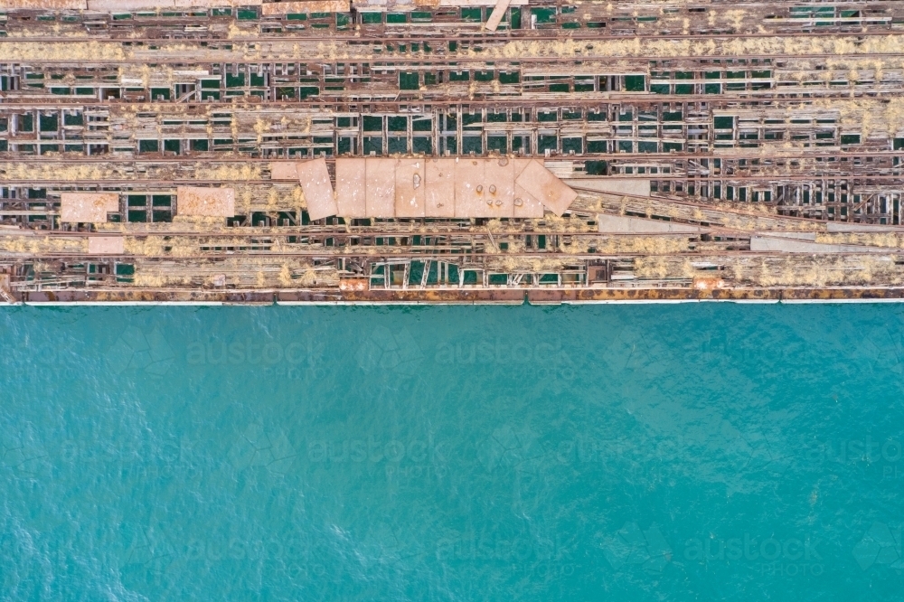 Abandonded Jetty and Clear Ocean Water - Kwinana Bulk Jetty - Australian Stock Image