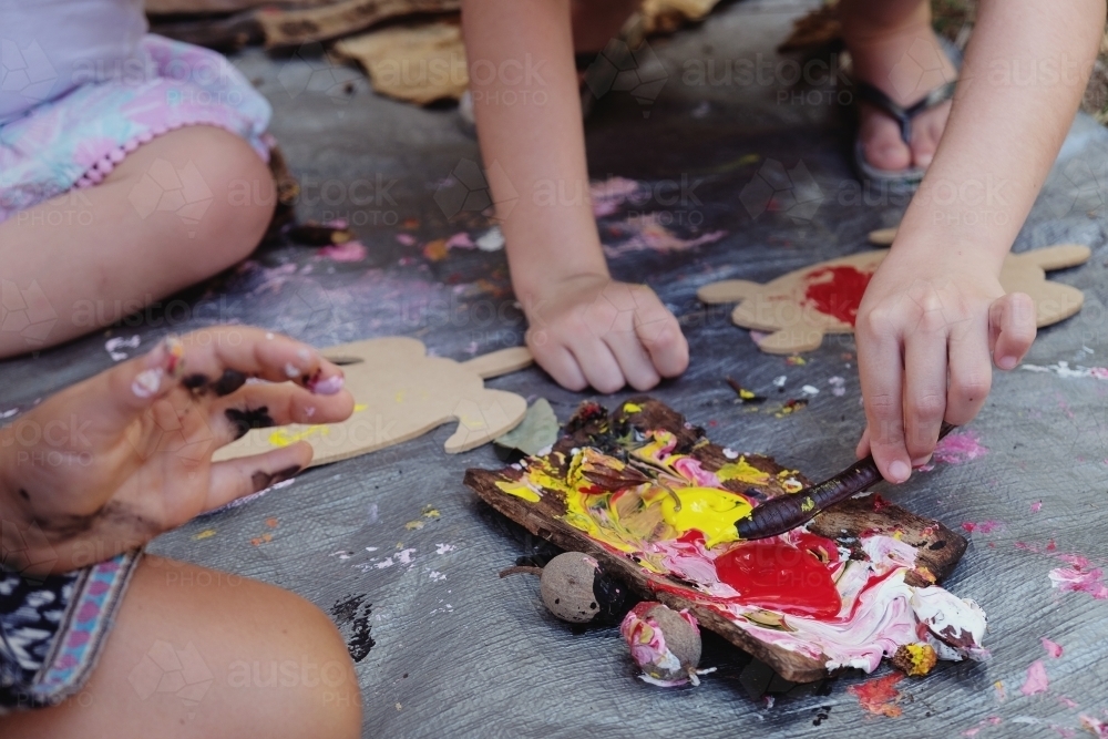 Aboriginal art for kids - Australian Stock Image