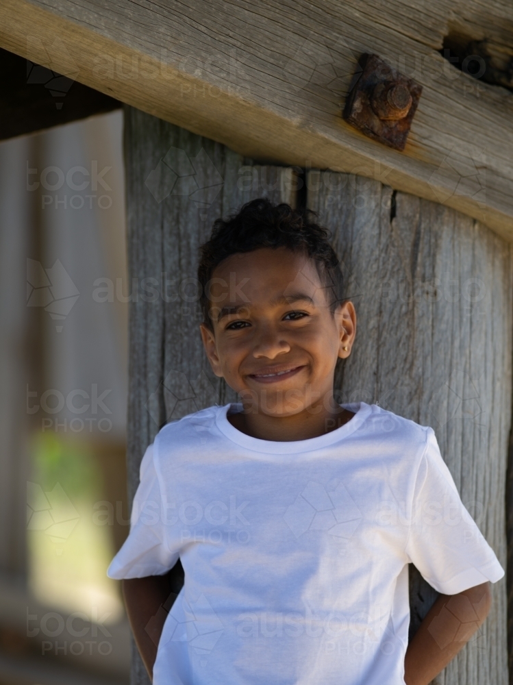 Aboriginal Boy - Australian Stock Image