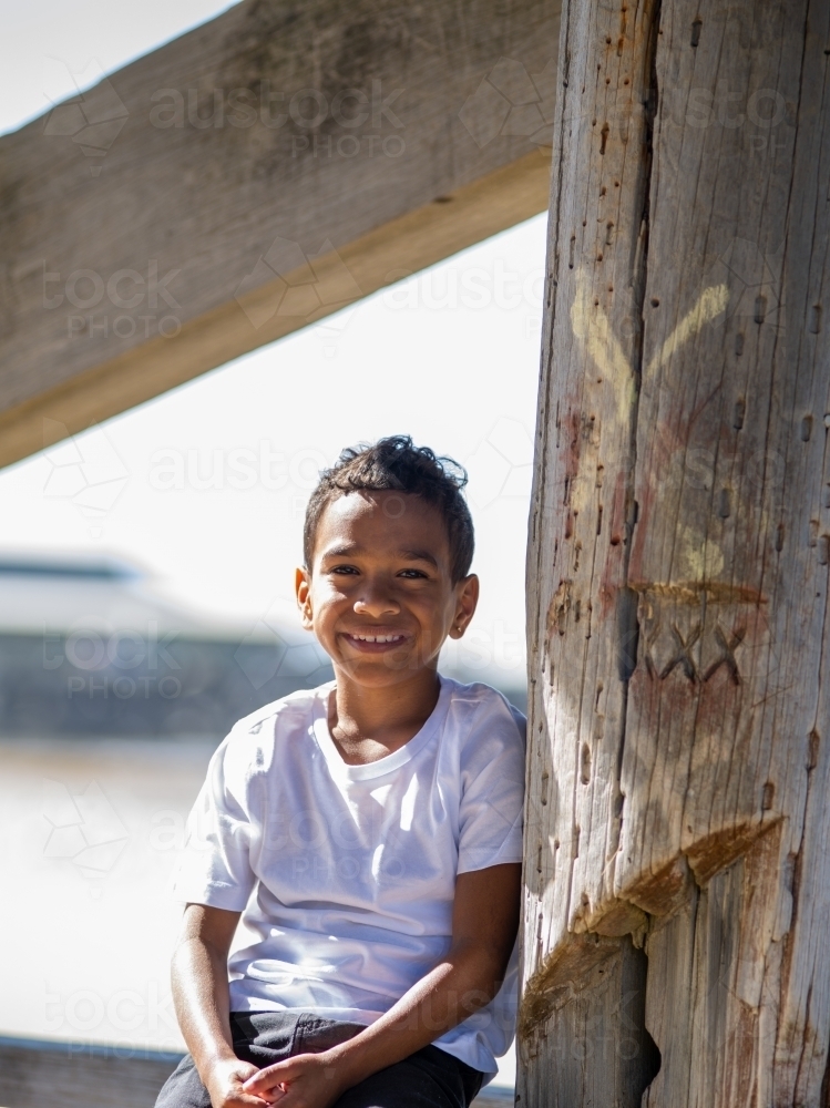 Aboriginal Boy - Australian Stock Image