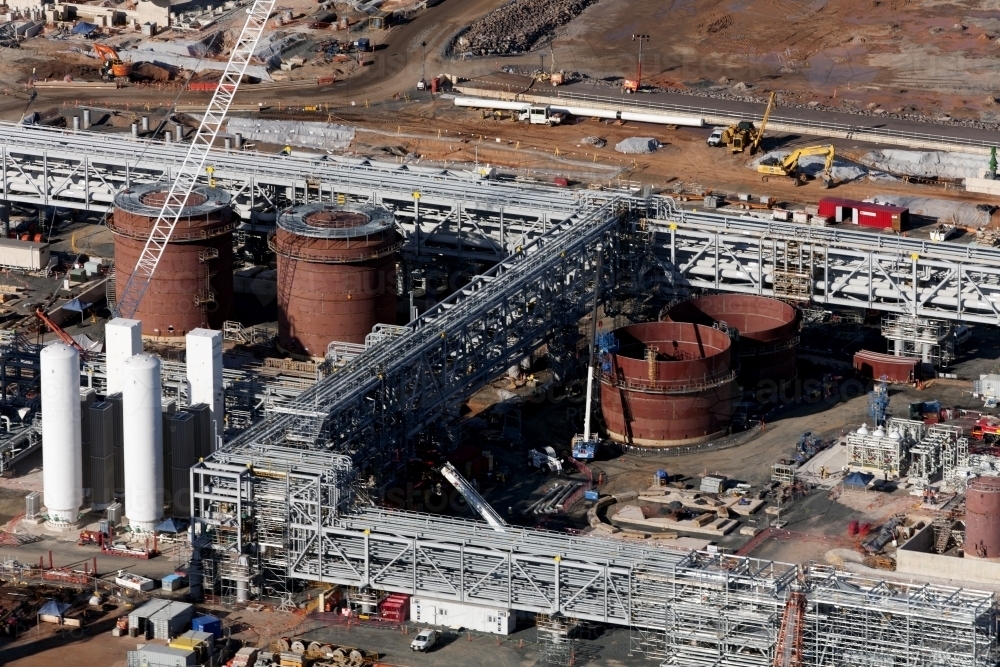 Aerial image of industrial plant in construction - Australian Stock Image