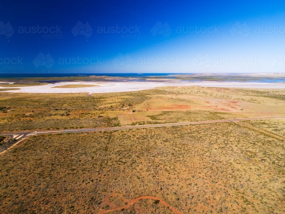 Aerial of plains and coastal areas - Australian Stock Image