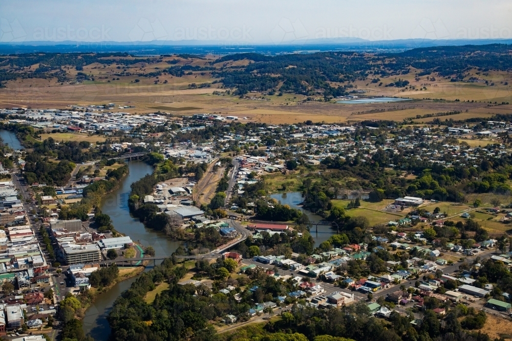 Image Of Aerial Of Rivers And The Town Of Lismore From The Air   Aerial Of Rivers And The Town Of Lismore From The Air Austockphoto 000057461.JPG