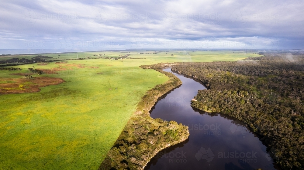 Aerial Photo of Glenelg River in Victoria - Australian Stock Image