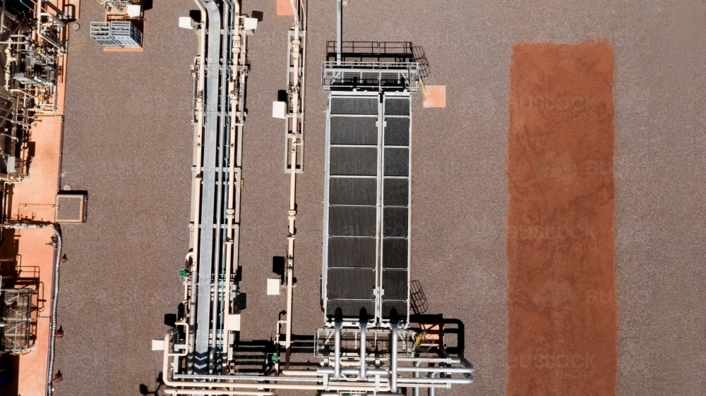 aerial shot of an aluminum equiment - Australian Stock Image