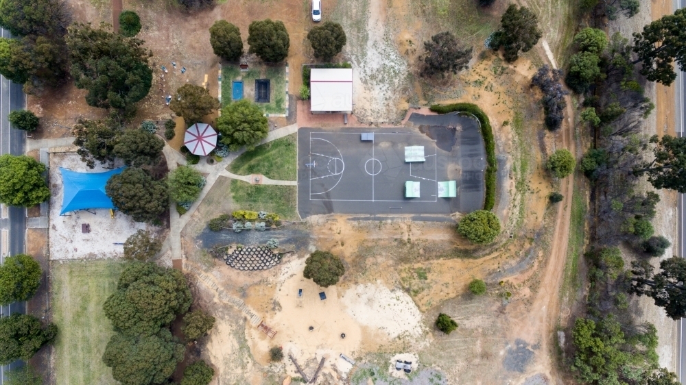 Aerial view looking down on recreation area - Australian Stock Image