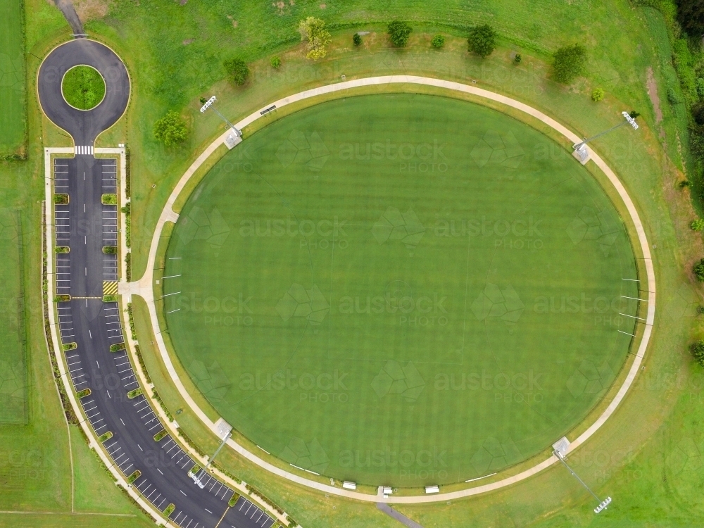 Aerial view of AFL footy field. - Australian Stock Image