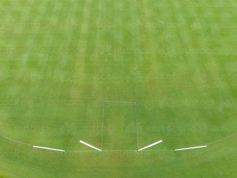 Aerial view of AFL goal posts. - Australian Stock Image