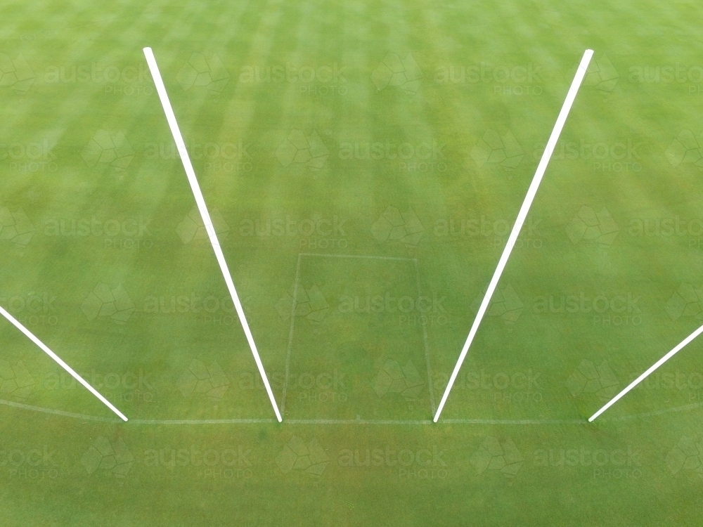 Aerial view of AFL goal posts. - Australian Stock Image