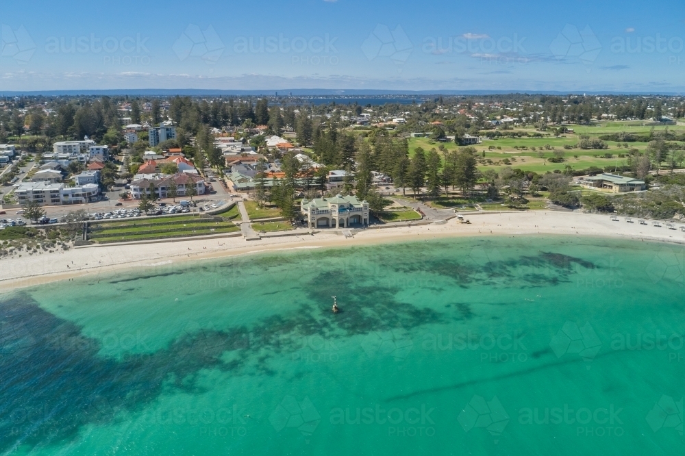 Aerial View of Cottesloe Beach in Perth, Australia - Australian Stock Image