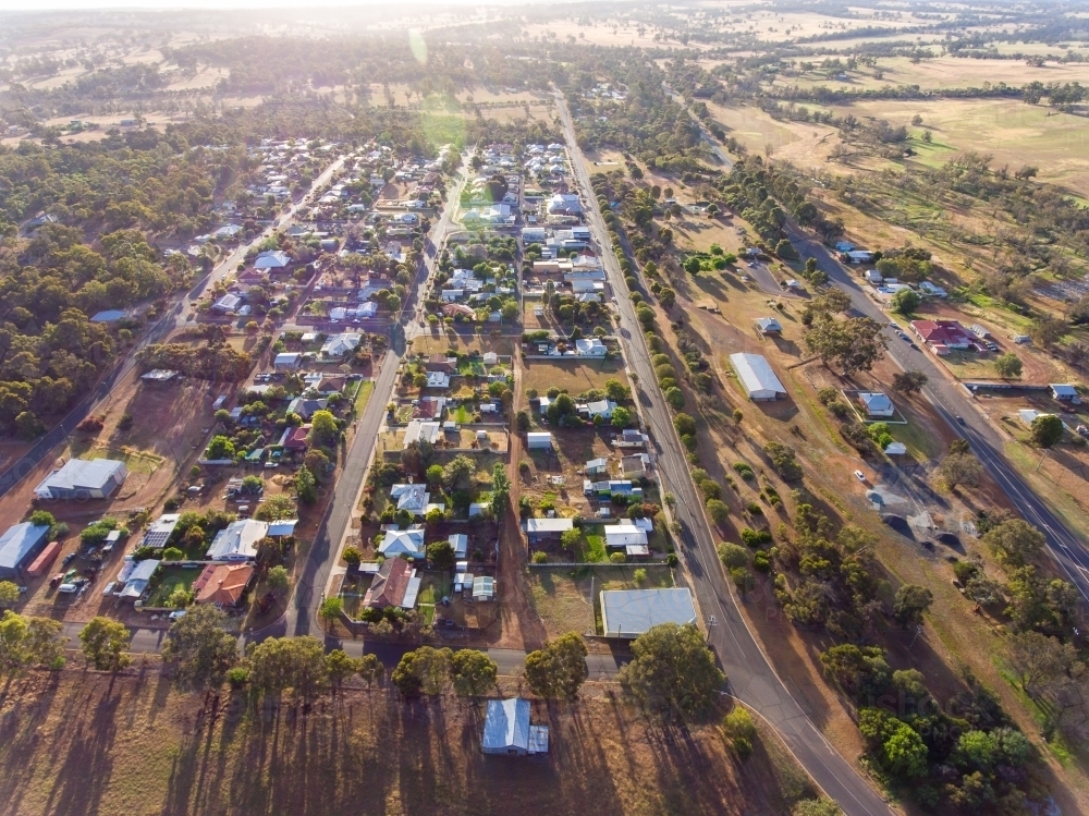 aerial view of Darkan looking westward - Australian Stock Image