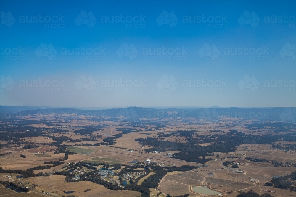 Aerial view of dry australian landscape - Australian Stock Image