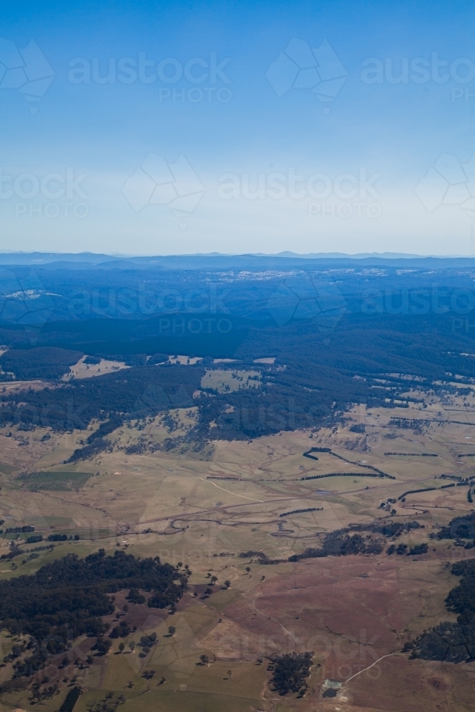 Aerial view of dry australian landscape - Australian Stock Image