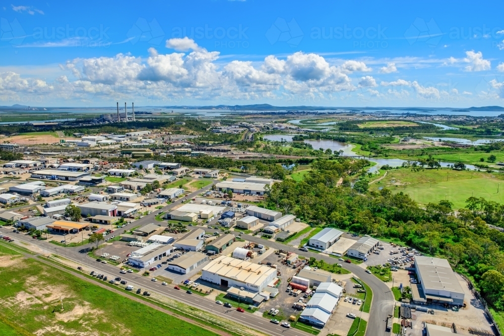 Aerial view of East Gladstone from Gladstone Airport - Australian Stock Image