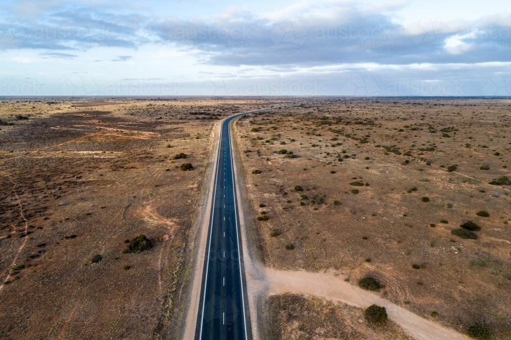 Image of Aerial view of Eyre Highway and Nullarbor Plain near ...