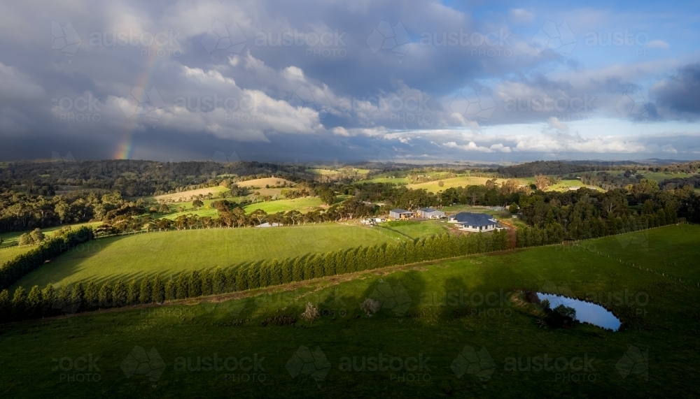 Aerial View of Farm - Australian Stock Image