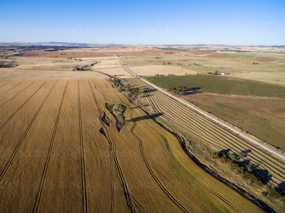 aerial view of farmland - Australian Stock Image