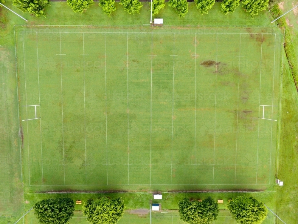 Aerial view of footy field. - Australian Stock Image