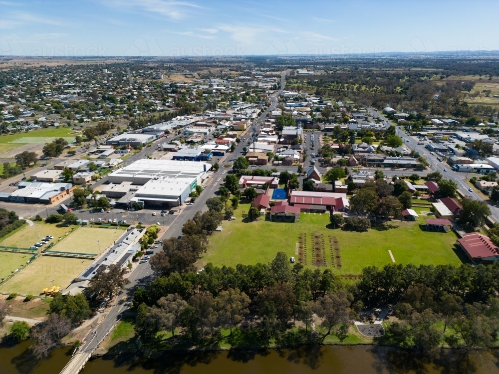 Aerial view of Forbes in regional New South Wales - Australian Stock Image