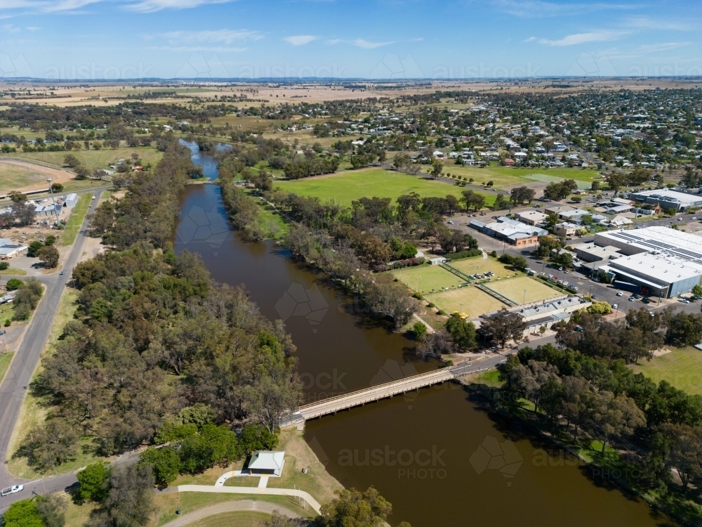 Aerial view of Forbes in regional New South Wales - Australian Stock Image