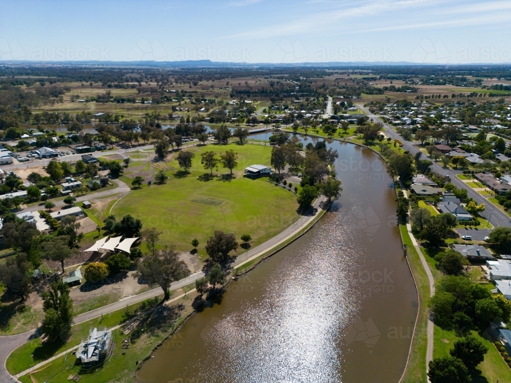 Aerial view of Forbes in regional New South Wales - Australian Stock Image