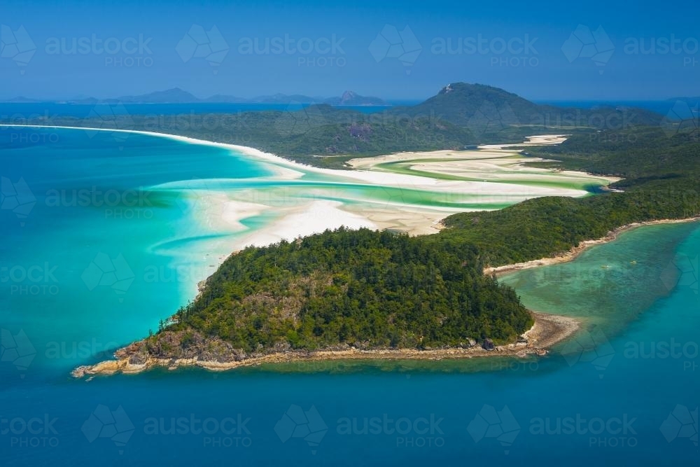 Aerial view of Hill Inlet - Whitsunday Island - Australian Stock Image