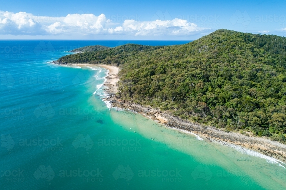 Aerial view of Noosa National Park coast. - Australian Stock Image