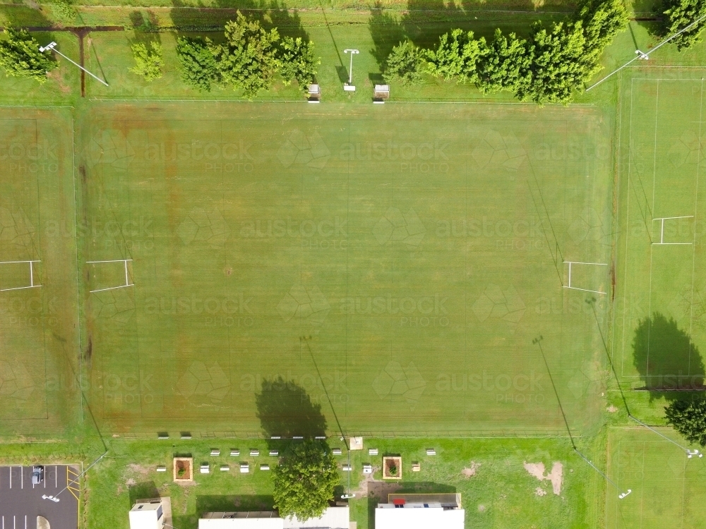 Aerial view of NRL footy field. - Australian Stock Image