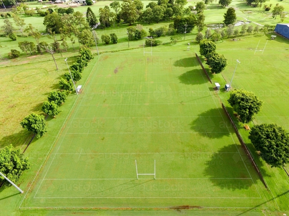 Image of Aerial view of NRL footy field. - Austockphoto