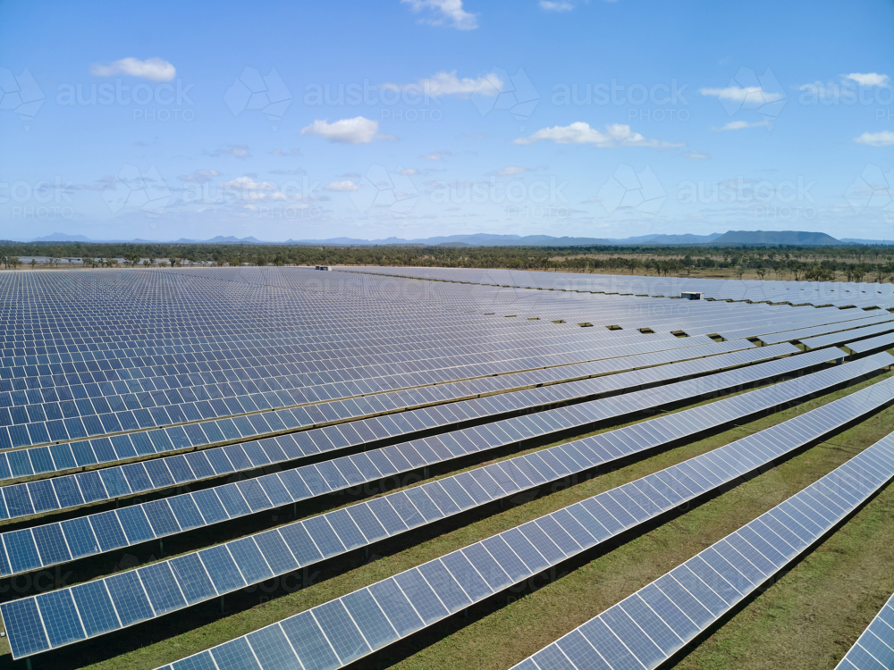 Aerial view of solar farm. - Australian Stock Image