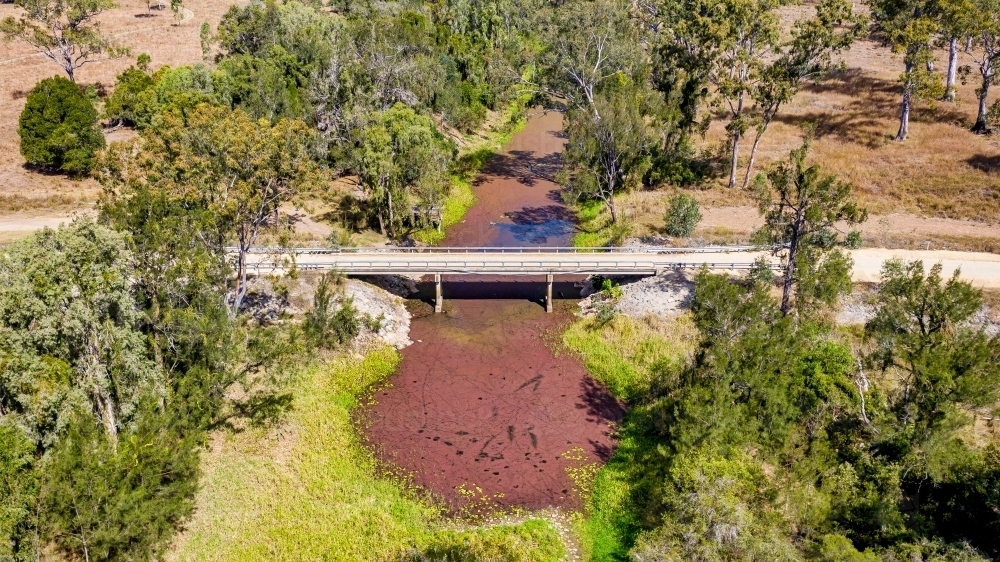 Aerial view of the bridge in Ubobo - Australian Stock Image