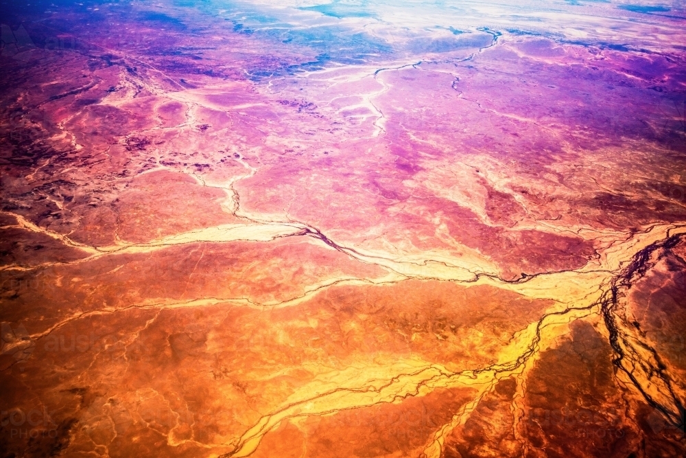 Aerial view of the red centre of Northern Territory - Australian Stock Image