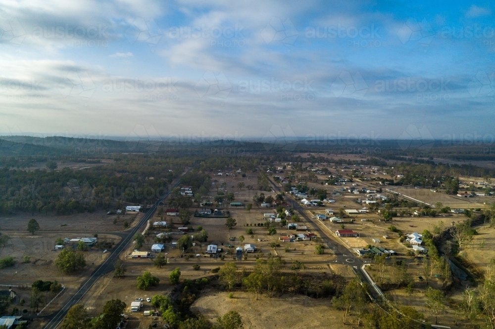 Aerial view of the town of Leyburn - Australian Stock Image