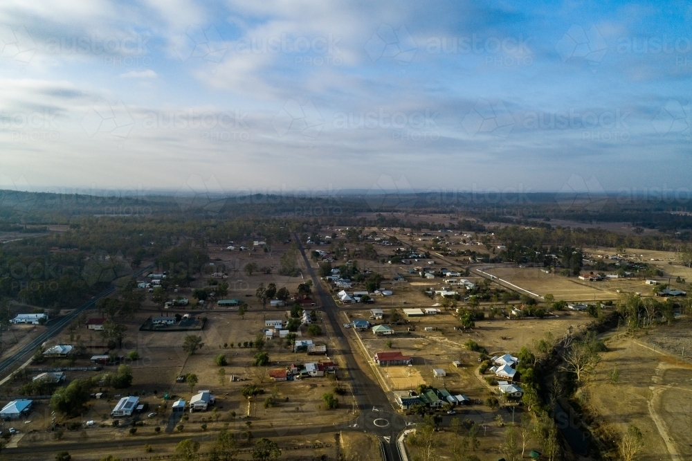 Aerial view of the town of Leyburn - Australian Stock Image