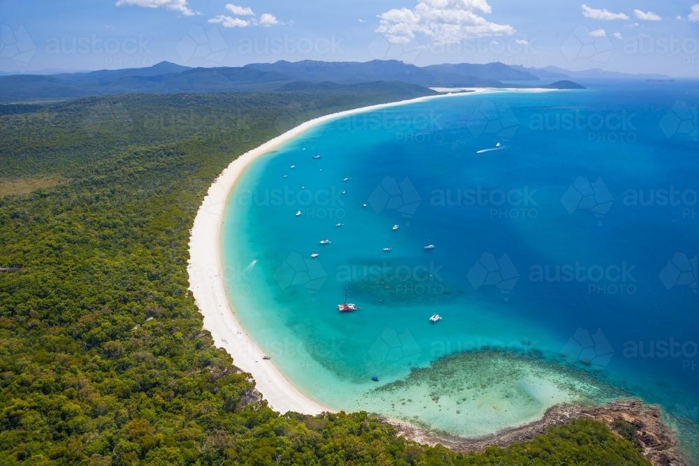 Aerial view of Whitehaven Beach - Australian Stock Image