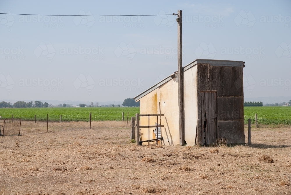 An old farm outhouse - Australian Stock Image