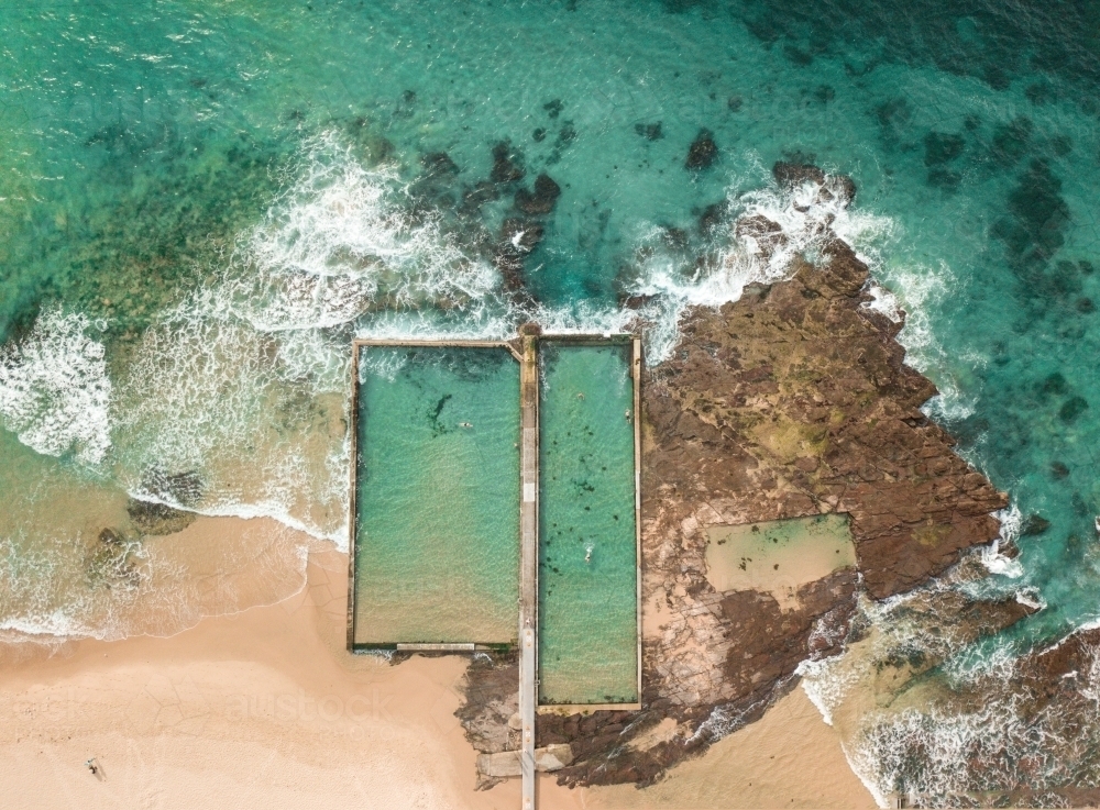 Austinmer twin ocean rock pools, near Wollongong Australia - Australian Stock Image