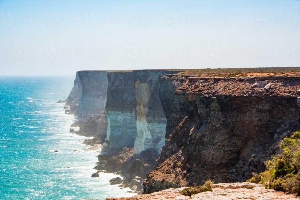 Australian Bight coastline along the Nullabour. - Australian Stock Image