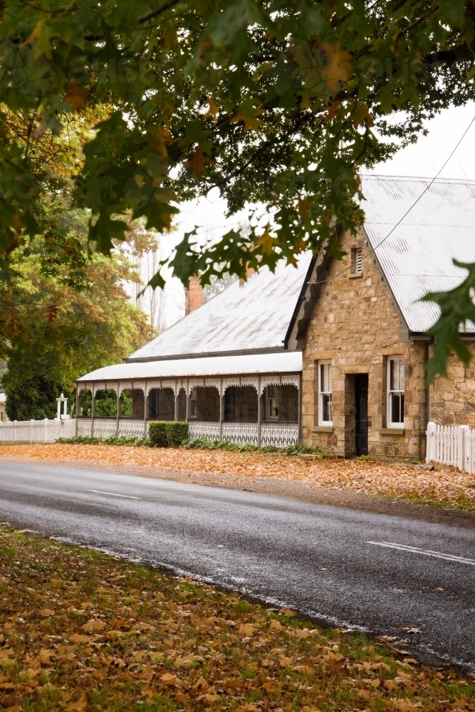 Autumn/April street scene of historical residence in Tenterfield - Australian Stock Image