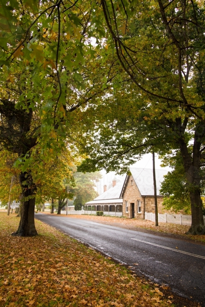 Autumn/April street scene of historical residence in Tenterfield - Australian Stock Image