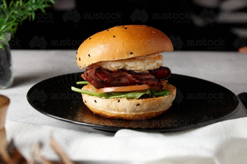 Bacon and Egg Roll - Australian Stock Image