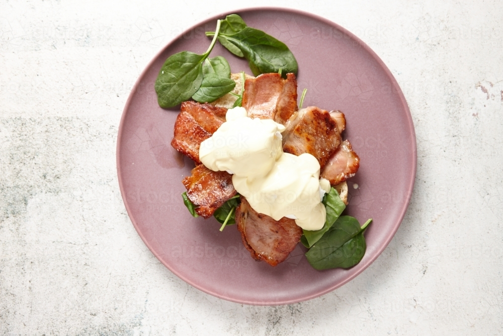 Bacon and eggs on toast - Australian Stock Image