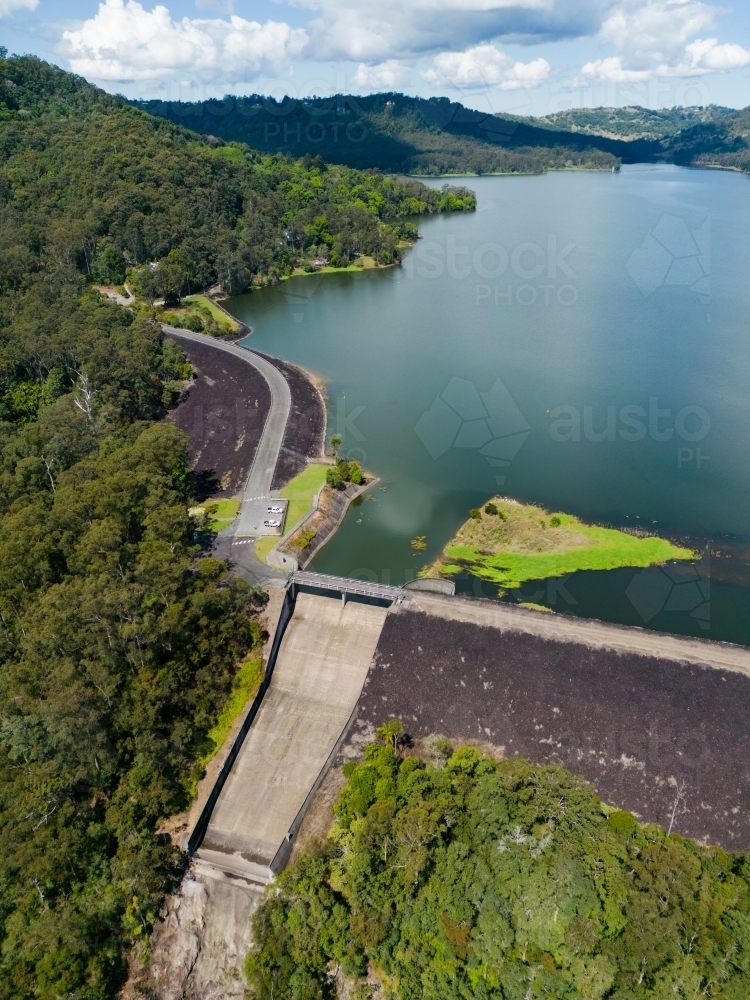 Baroon Pocket Dam nestled in the hills between Montville and Maleny on the Sunshine Coast - Australian Stock Image