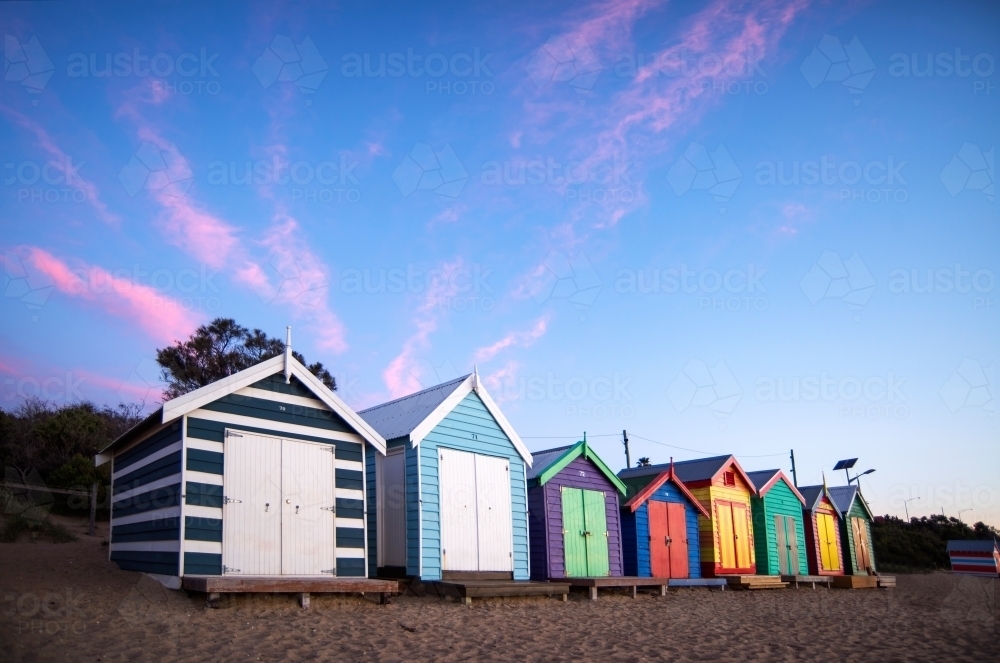 Bathing Boxes in Melbourne - Australian Stock Image